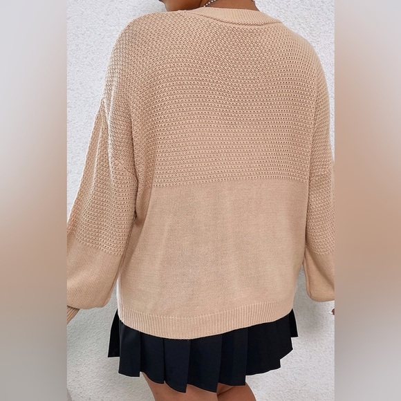 Flower Open Front Dropped Shoulder Cardigan - Picture 8 of 9